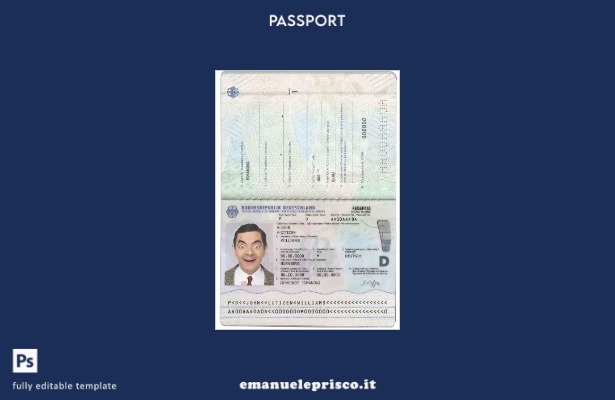 modello di pass Germania in stile verificato ( presente).